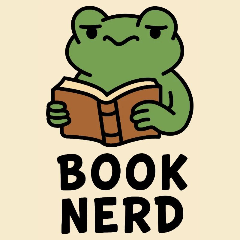 Wise Frog Reading Book Print
