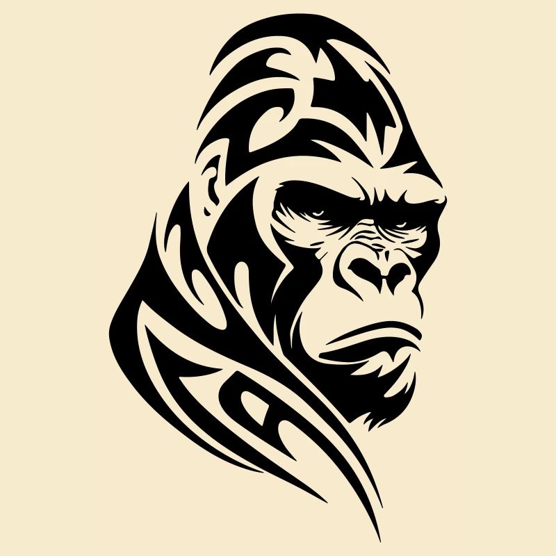 Gorille Silverback Tribal Tattoo