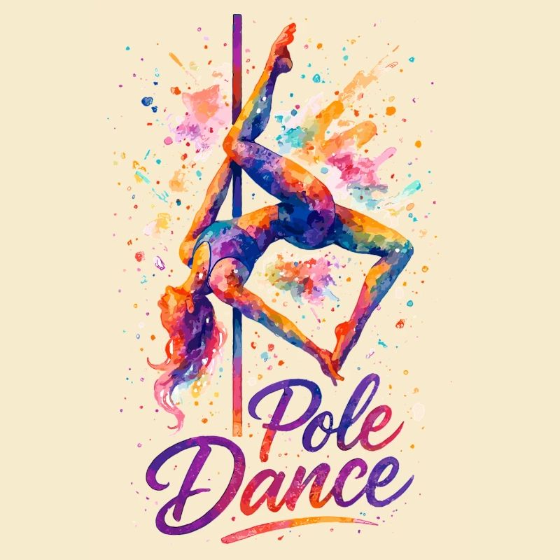 Pole Dance Pole Dancer Aquarelle Cadeau coloré