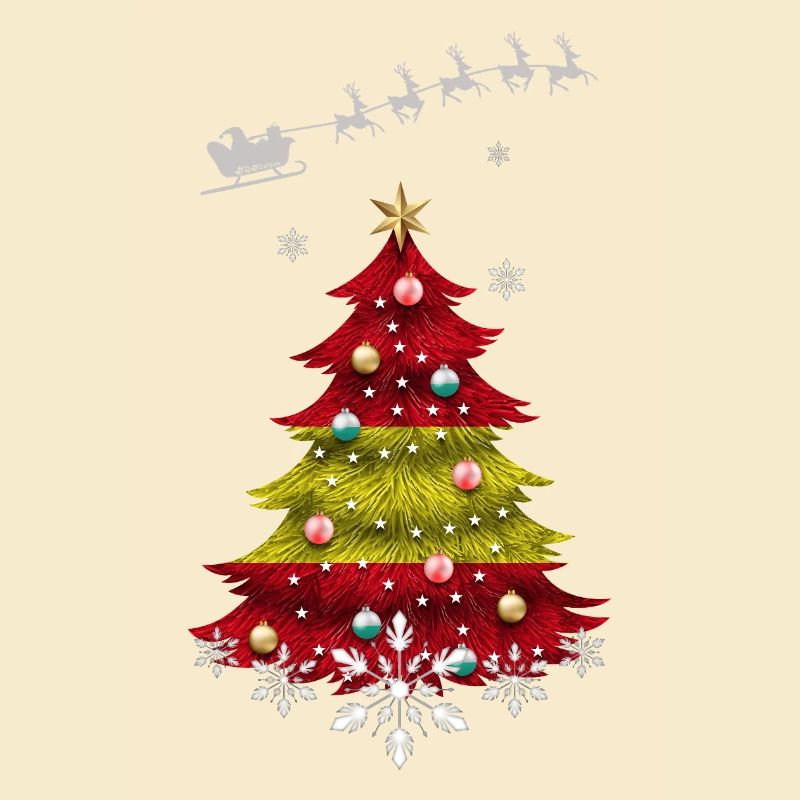 Weihnachtsbaum mit Spanien-Flagge