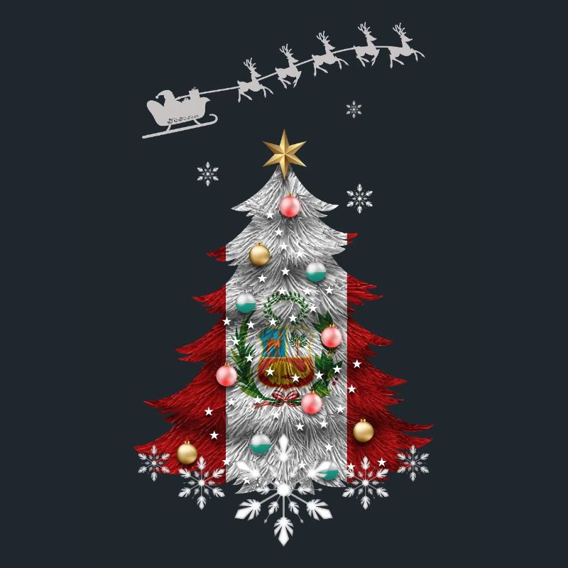 Sapin de Noël avec drapeau péruvien