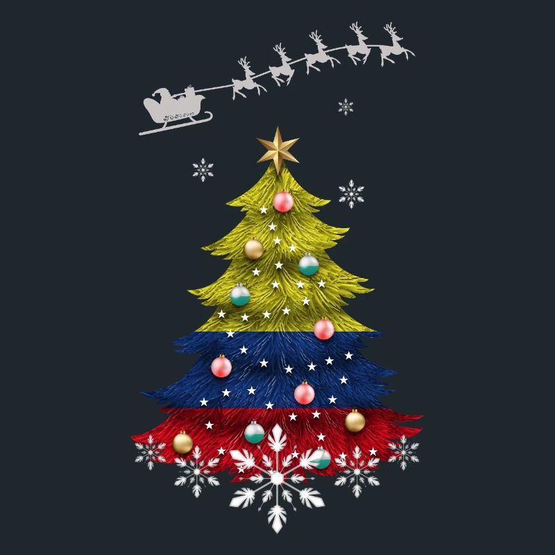 Weihnachtsbaum mit Kolumbien-Flagge
