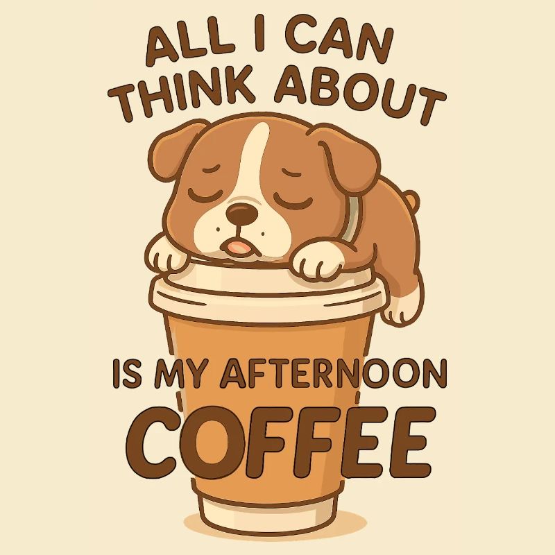 Müder Hund denkt nur an Kaffee