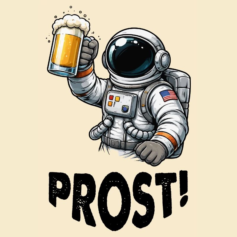 Astronaut mit Bierglas