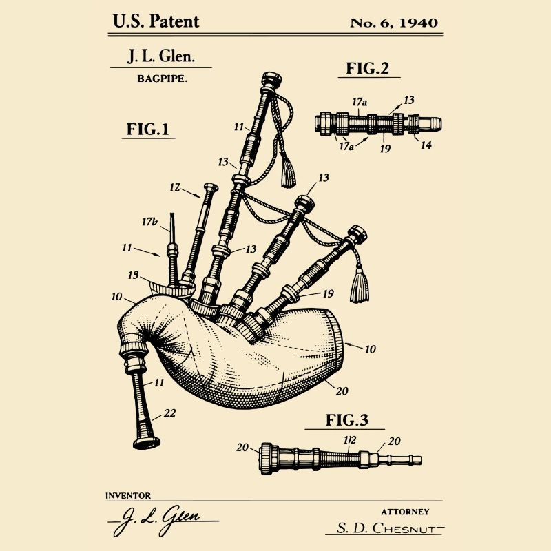T-shirt médiéval design de plan de cornemuse