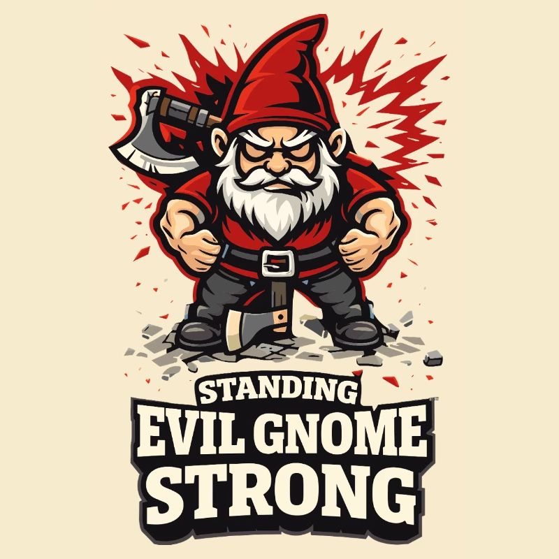 Evil Gnome, Dark Gnome, Goth Gnome, Funny Gnome