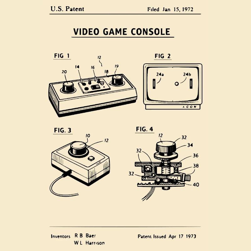 retro gaming console blueprint patent
