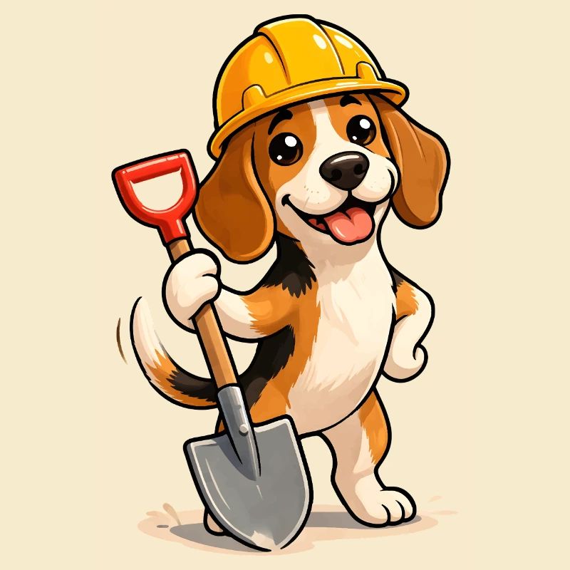 Beagle Ouvrier du Bâtiment Style Drôle et Fun Design