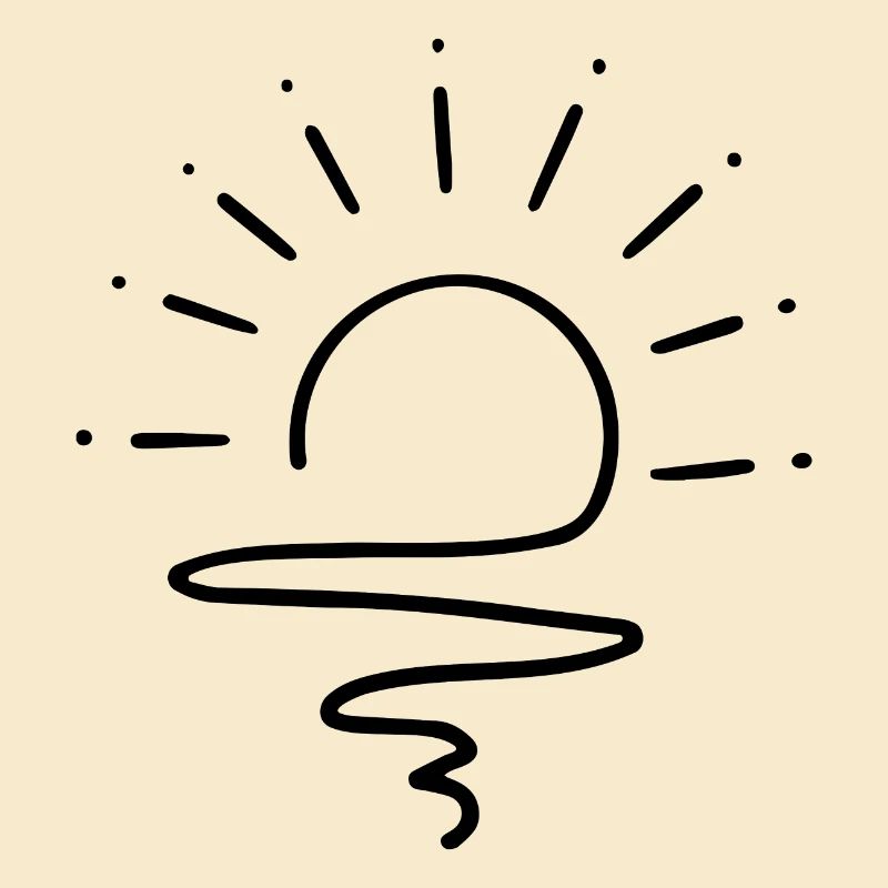 SUN, SUNRAYS, SUNSHINE, WAVES, DOODLE