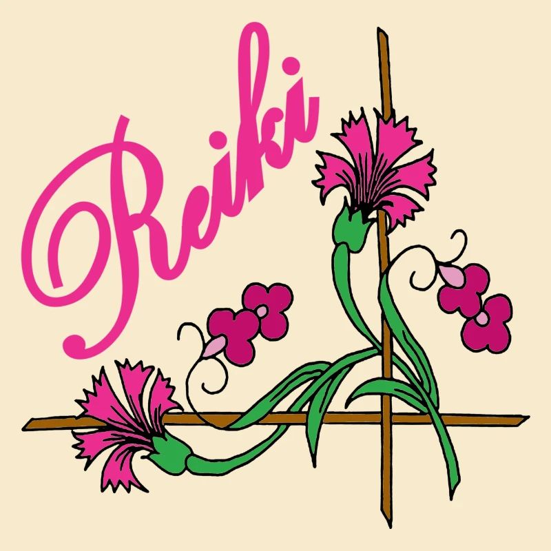 Reiki Scripture with Flower 9 Pink