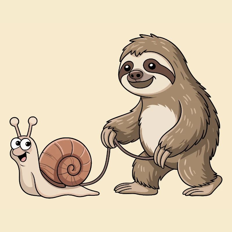 Faultier und Schnecke