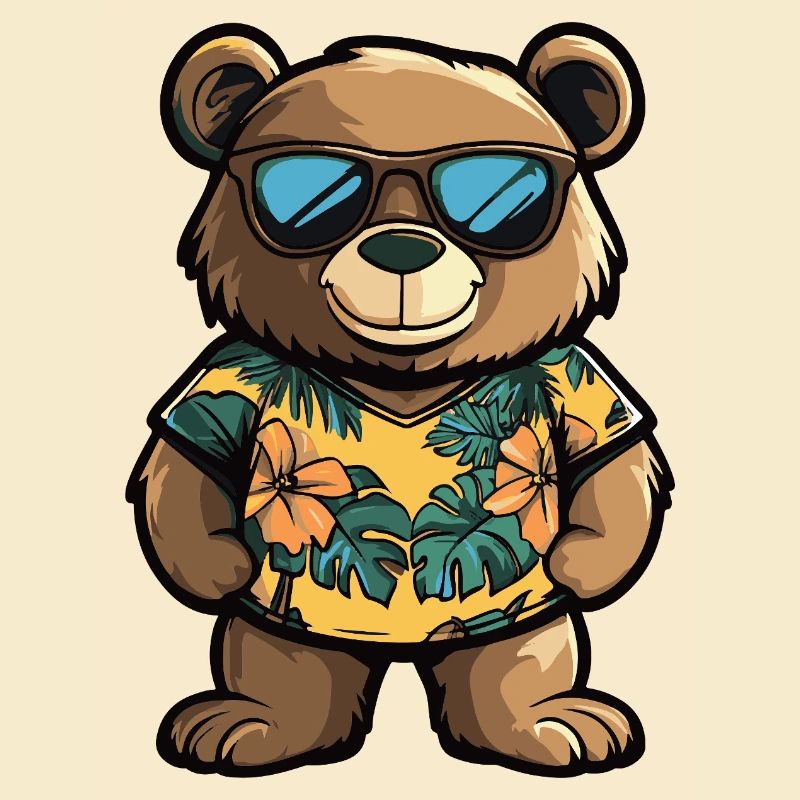 Bär Comic Urlaub