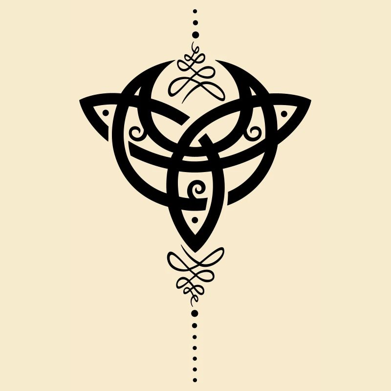 Celtic moon, Mondsichel mit Trinity Symbol.