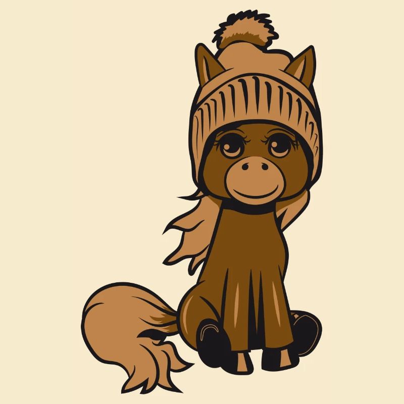 Poney cheval s’amuser pudelmuetze maedchen suess