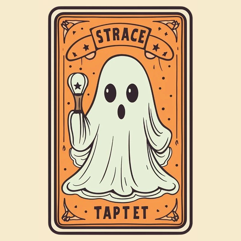 Carte de Tarot Fantôme avec Bâton