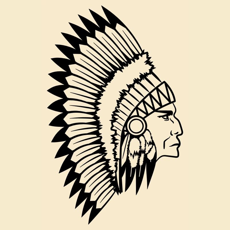 Stolzer Indianer Häuptling Gesicht Kopf Seitlich