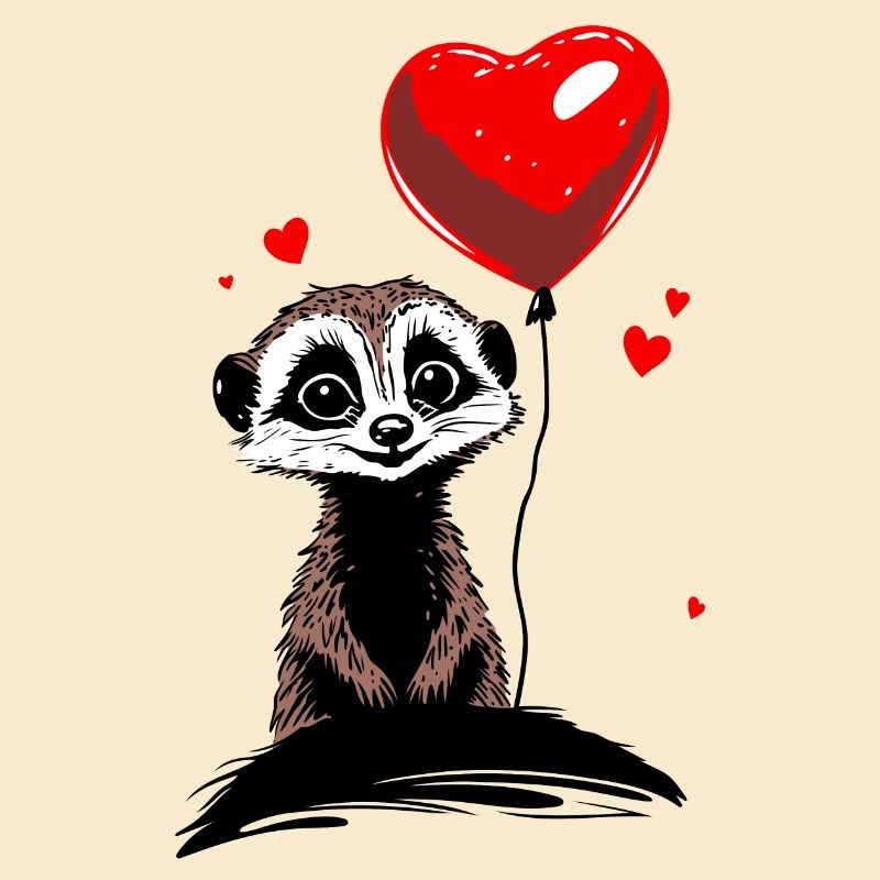 Erdmännchen Herz Luftballon - Heartful Creatures