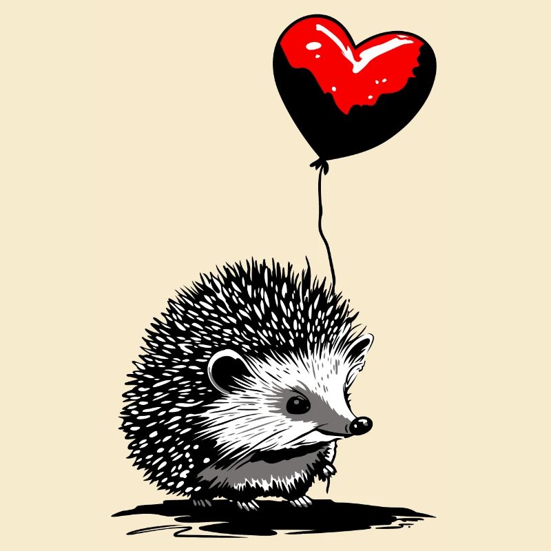 Igel mit Herz Luftballon - Heartful Creatures