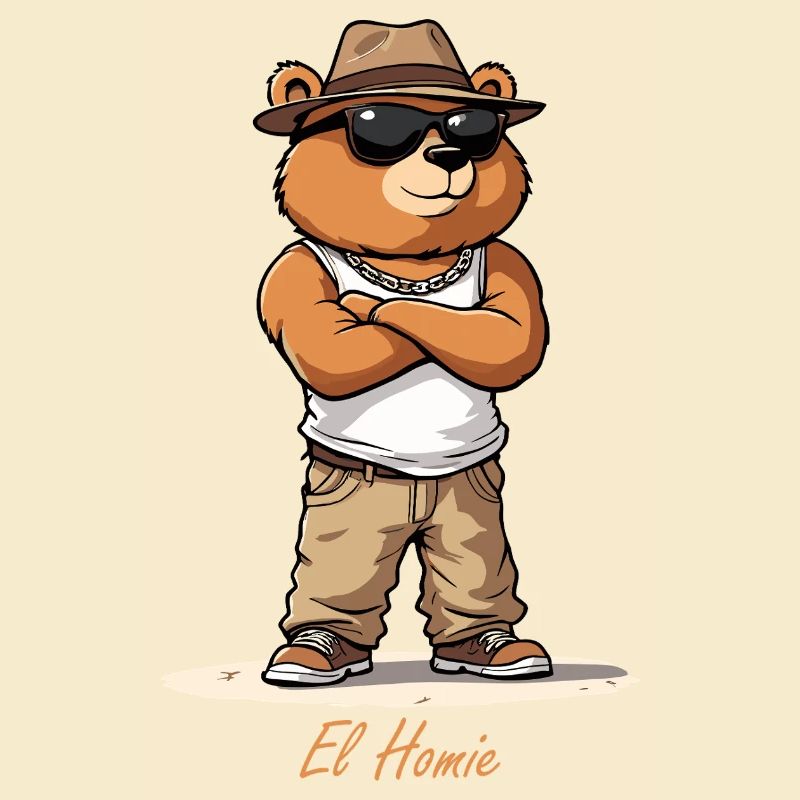 Beach style bear with hat
