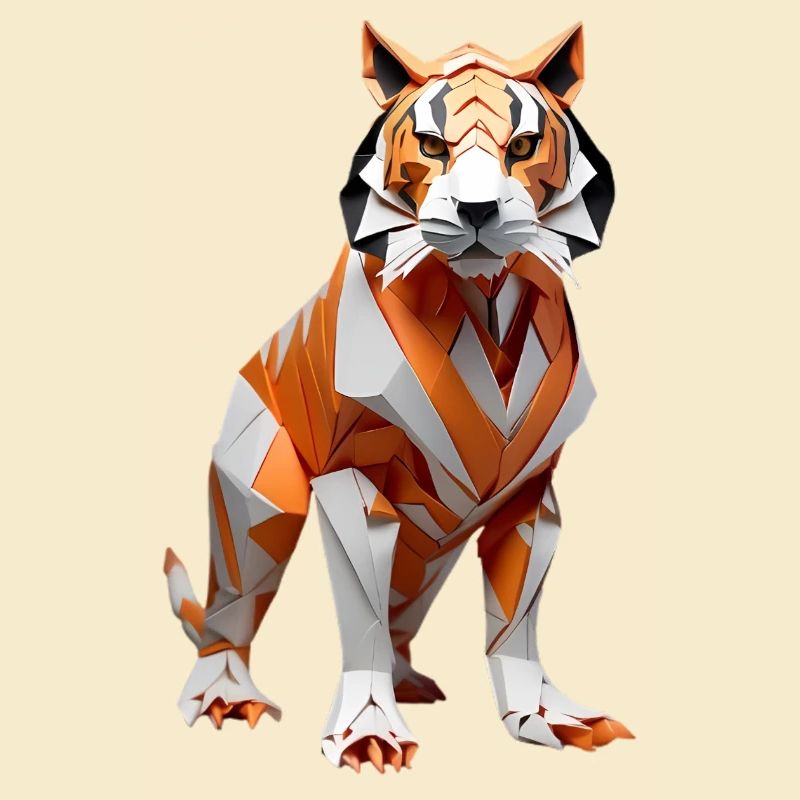 Tigre Low-Poly Géométrique
