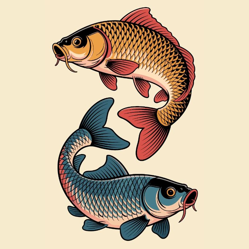 Poisson-carpe coloré