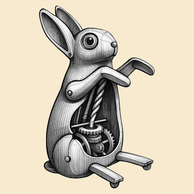MECA RABBIT - black & white