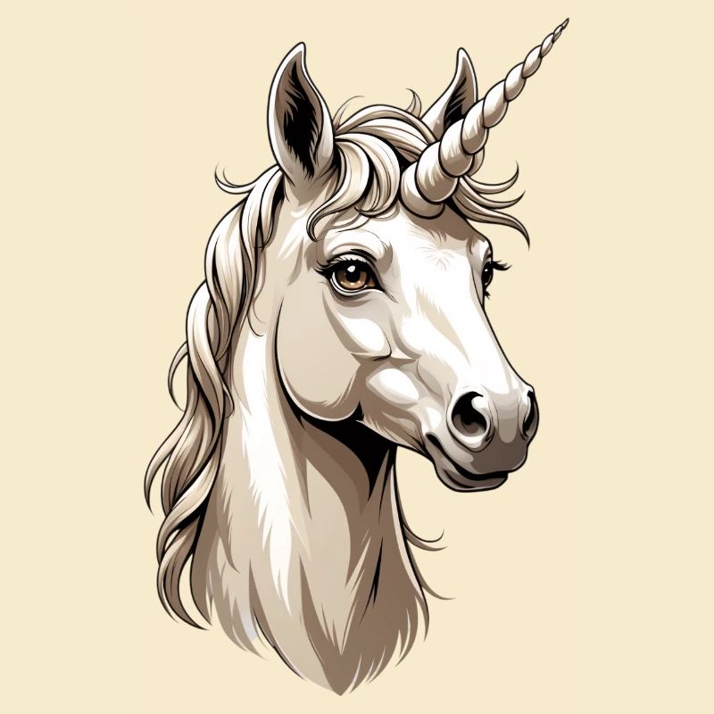 Illustration de la tête de licorne