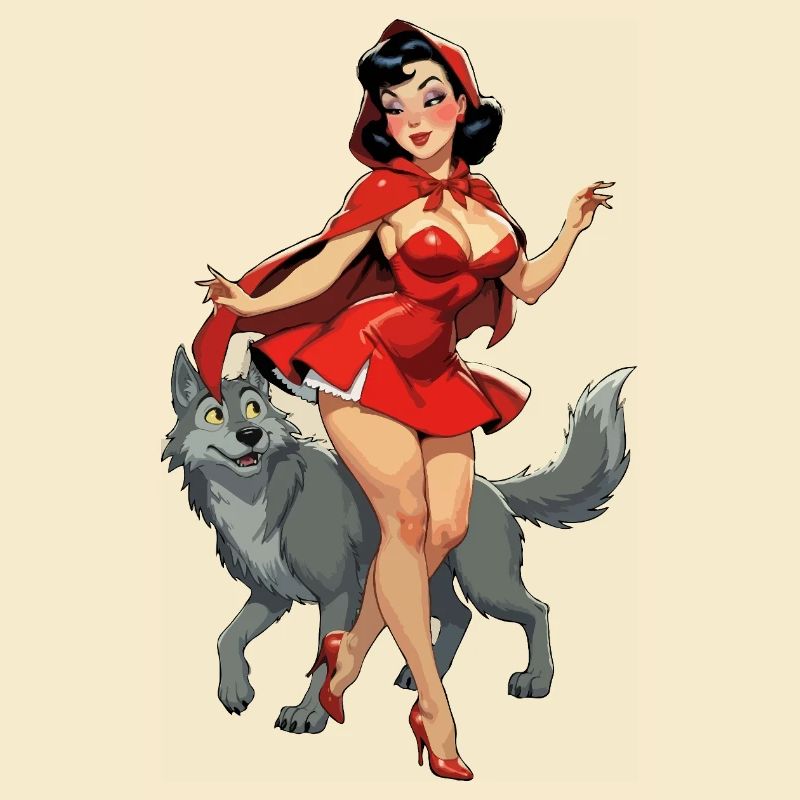 Le Petit Chaperon Rouge marche avec le loup