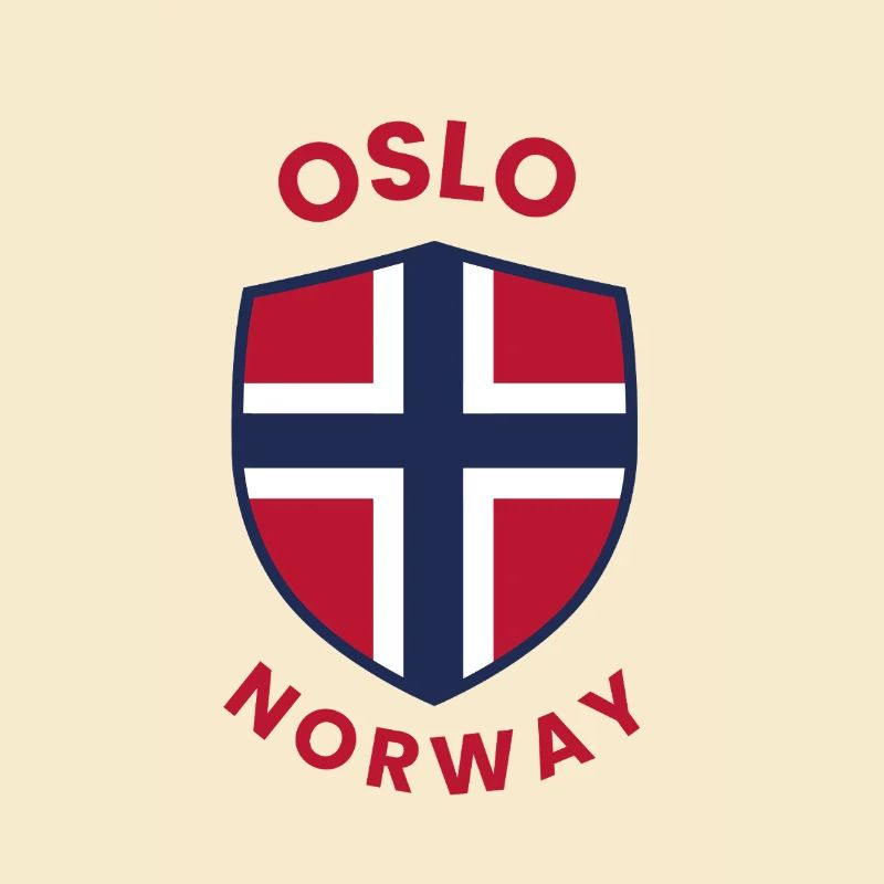 Bouclier de Norvège d’Oslo avec drapeau
