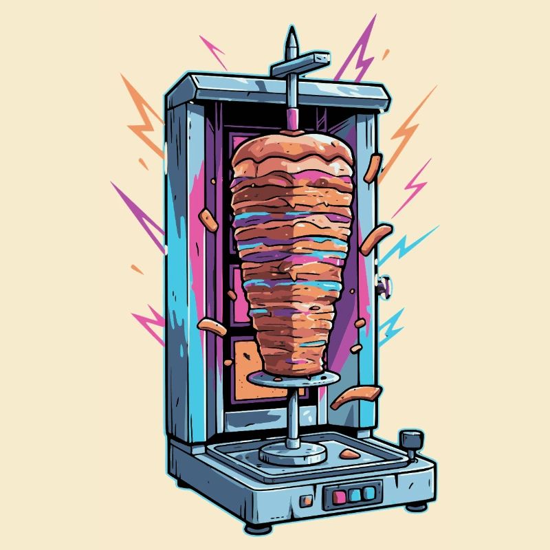 Neon Kebab Skewer Machine