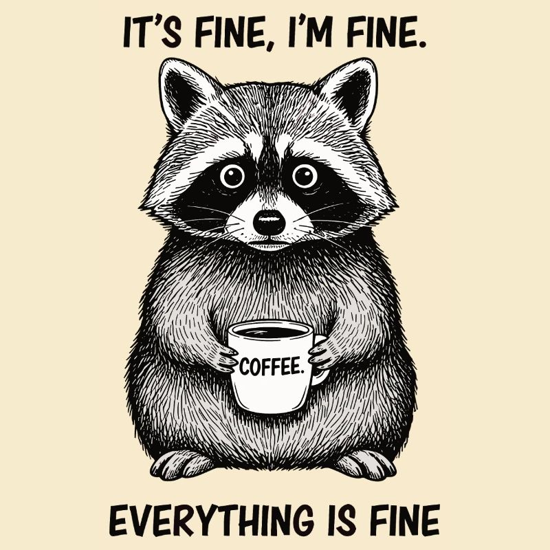 Its Fine Im Fine Kaffee Waschbär Humor