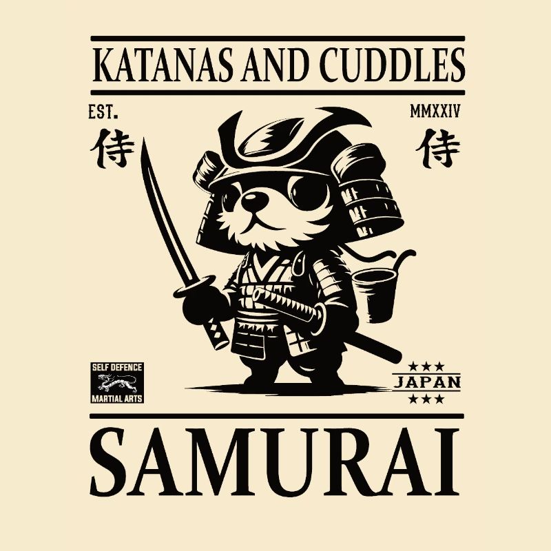 Cute Little Dog Samurai Design