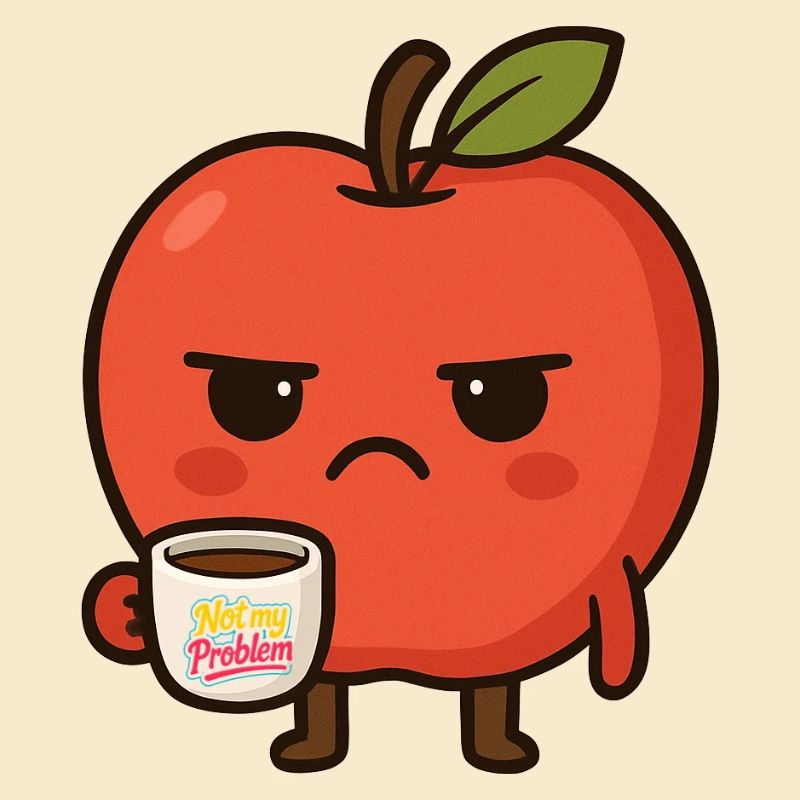 Grumpy Kawaii Apple - Drôle pas mon problème Meme