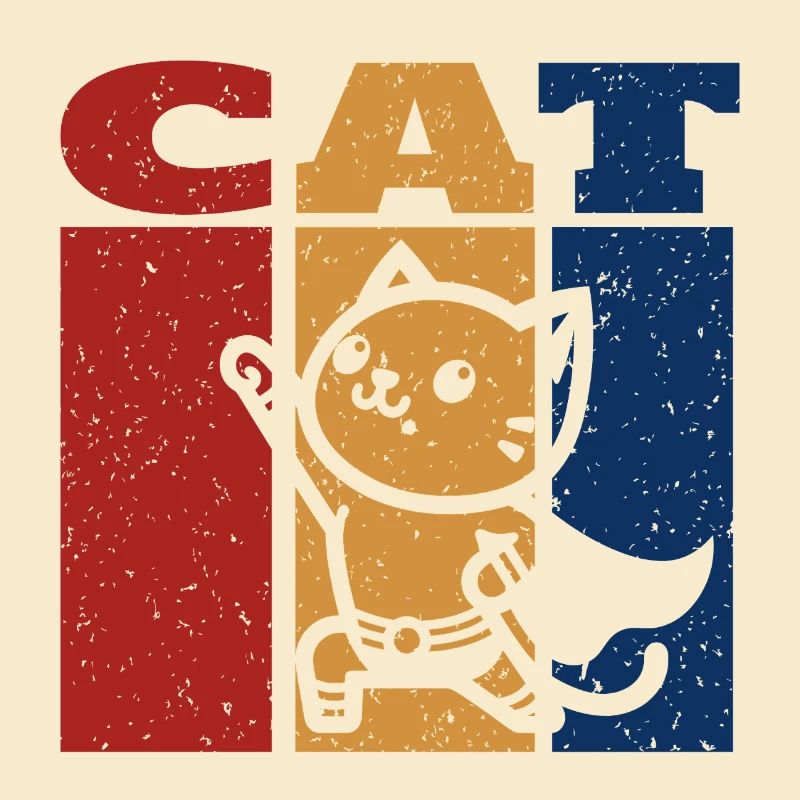 Conception rétro de chat de super-héros