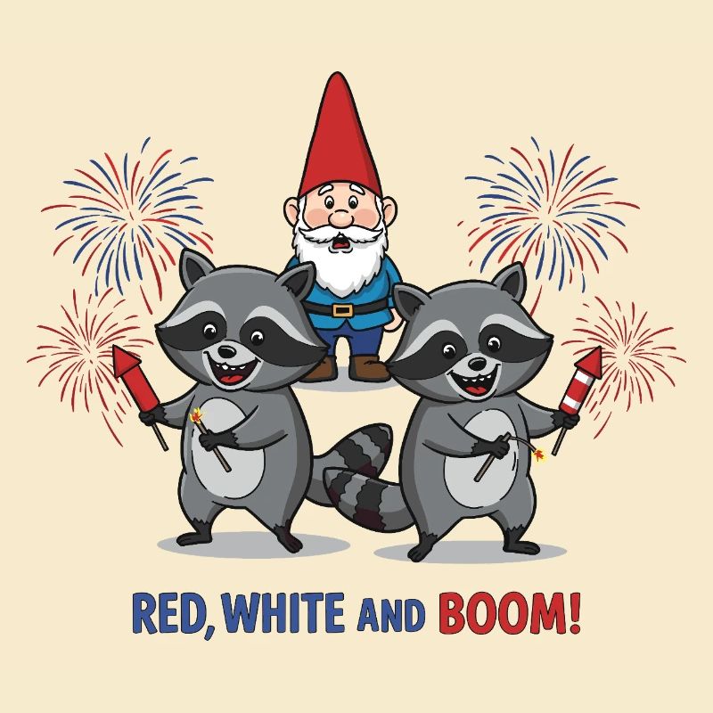 Waschbären-Feuerwerksparty zum 4. Juli