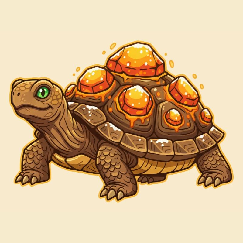Magic Crystal Turtle Fantasy Animal