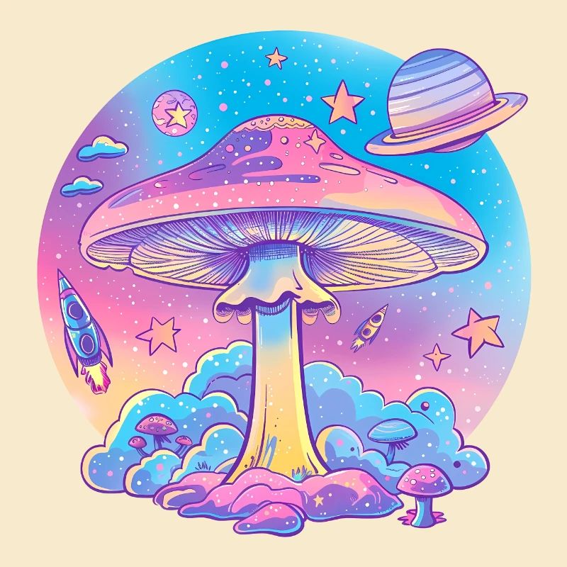 Psychedelic Mushroom Word Explosion