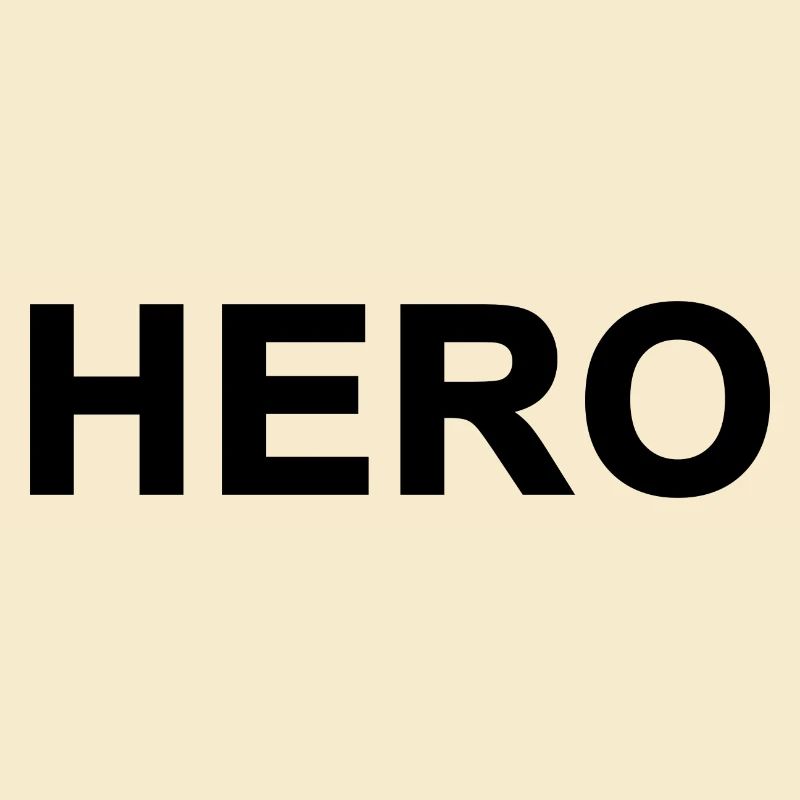 Großer fetter Held schwarzer Text.