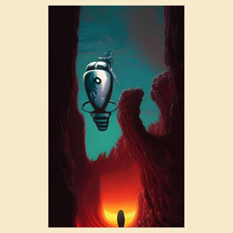 Vaisseau spatial robot Comic effrayant Alien sur un étrange