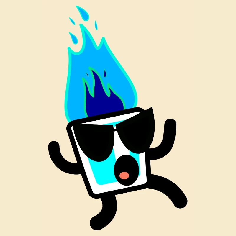 Flammendes Schnapsglas