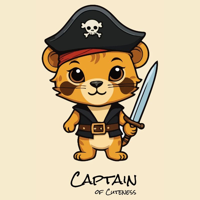 Chaton pirate avec un sabre