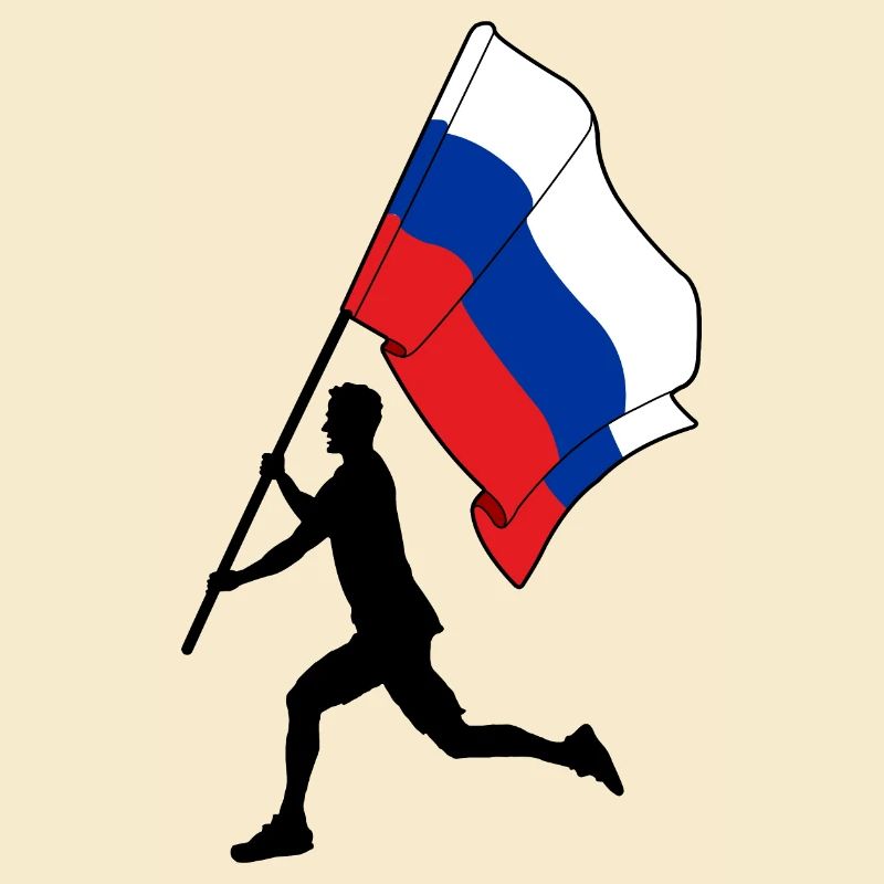 Drapeau Russie Homme Courir
