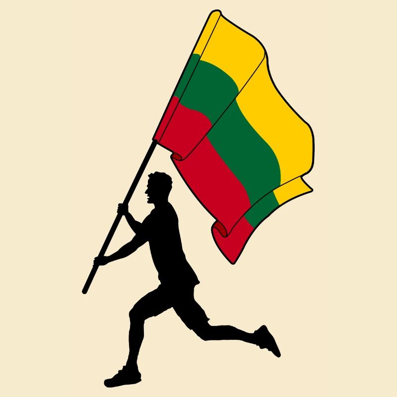 Flagge Litauen Mann läuft