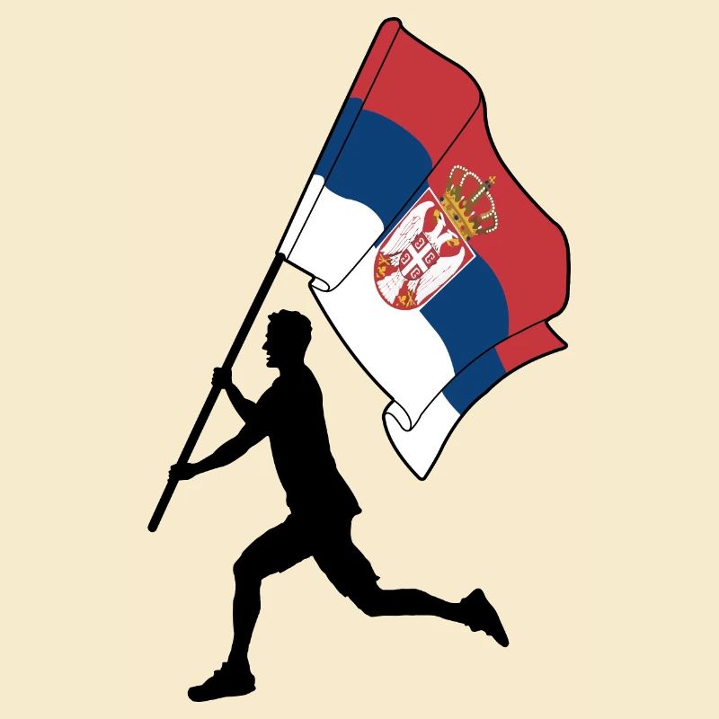 Drapeau Serbie homme courant