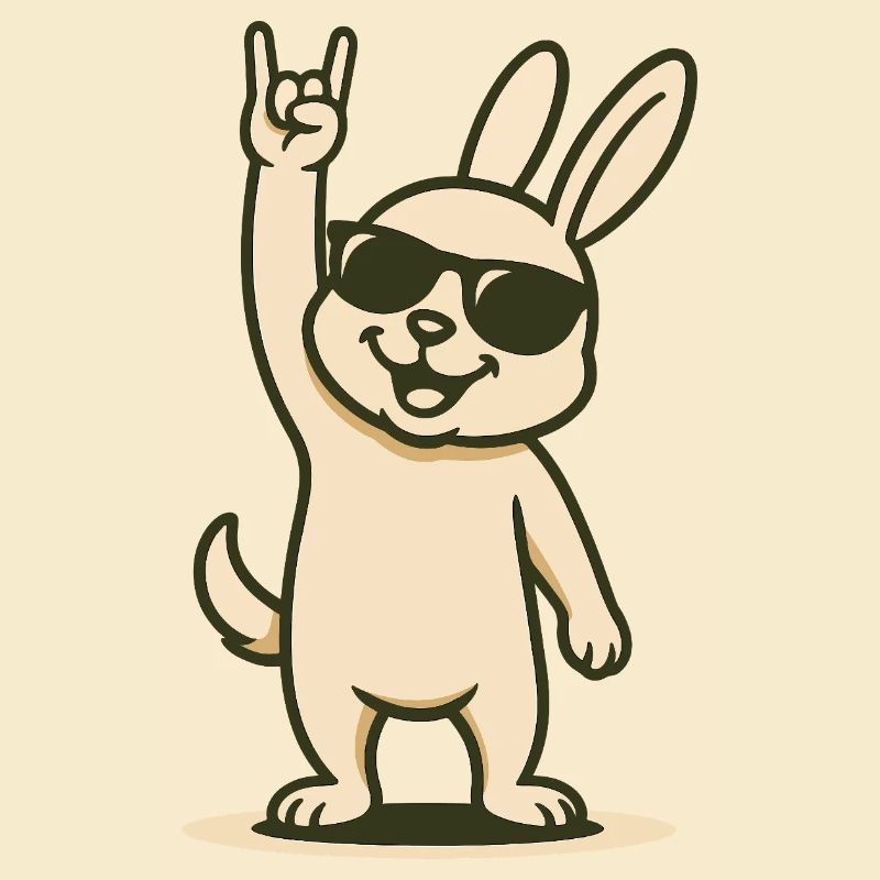 Lapin rocker avec style