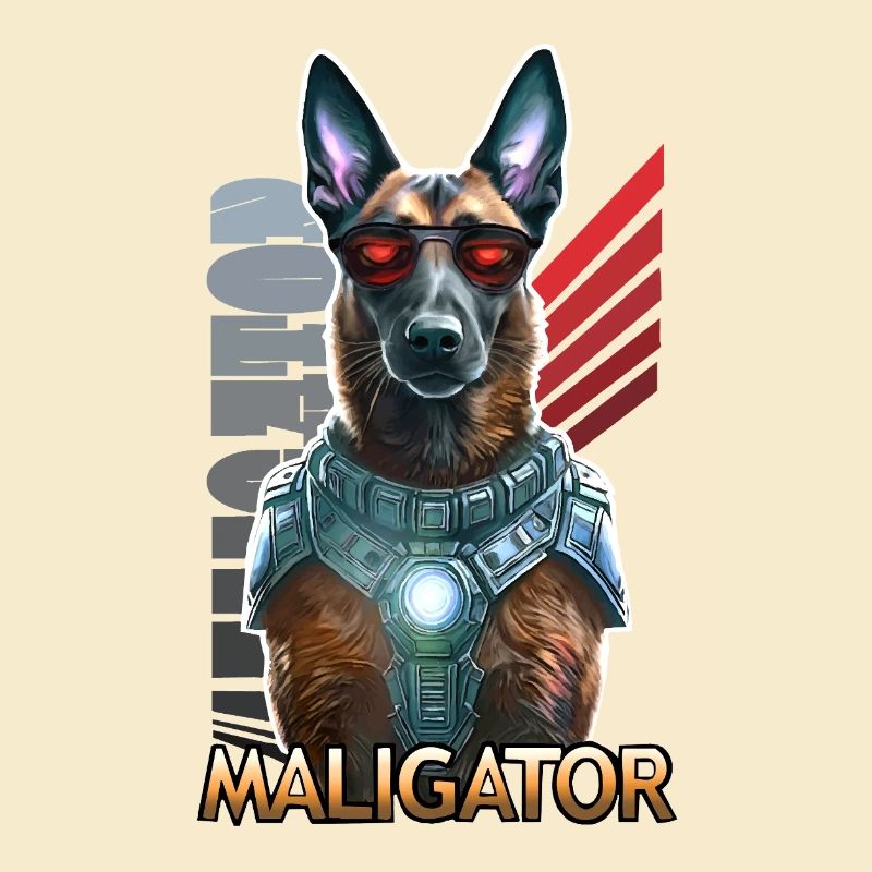 Futuristischer Maligator-Hund mit Brille