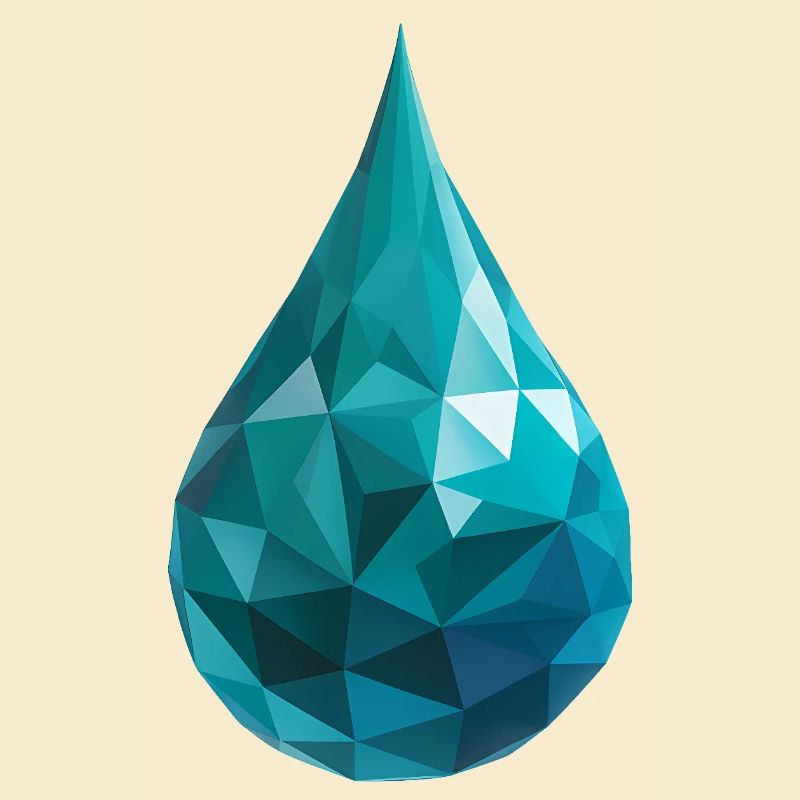 Wassertropfen - Cooles Low Poly Logo