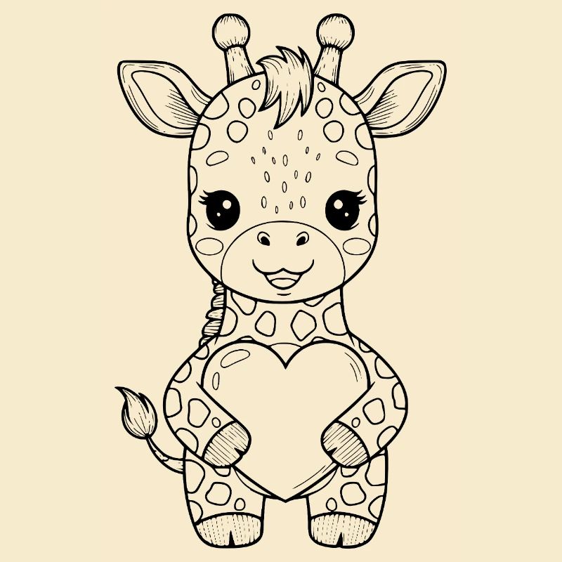 Giraffe mit Herz – süßes Tiermotiv