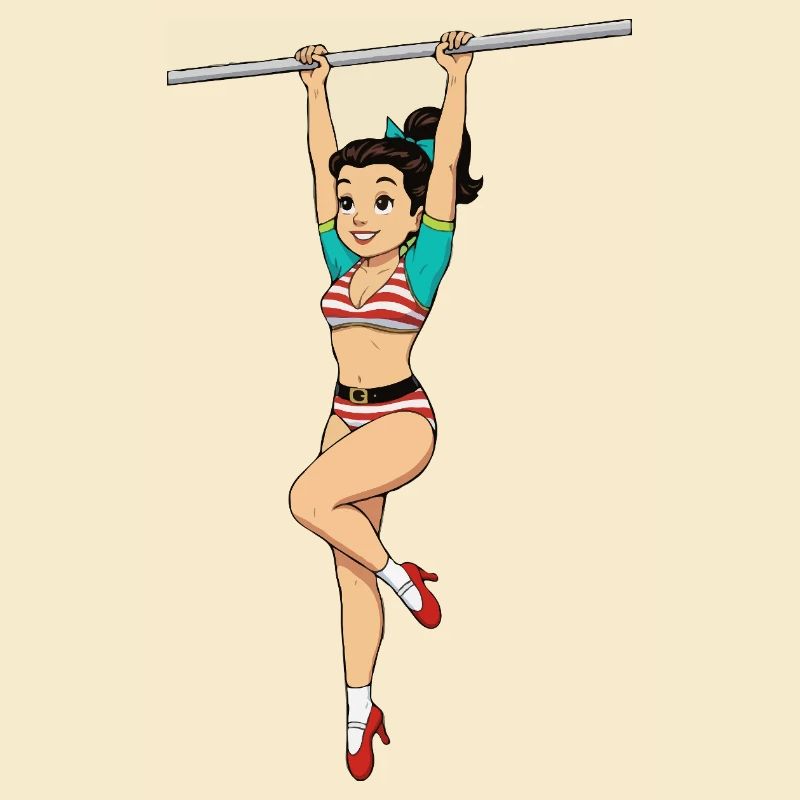 Fille sur la barre horizontale