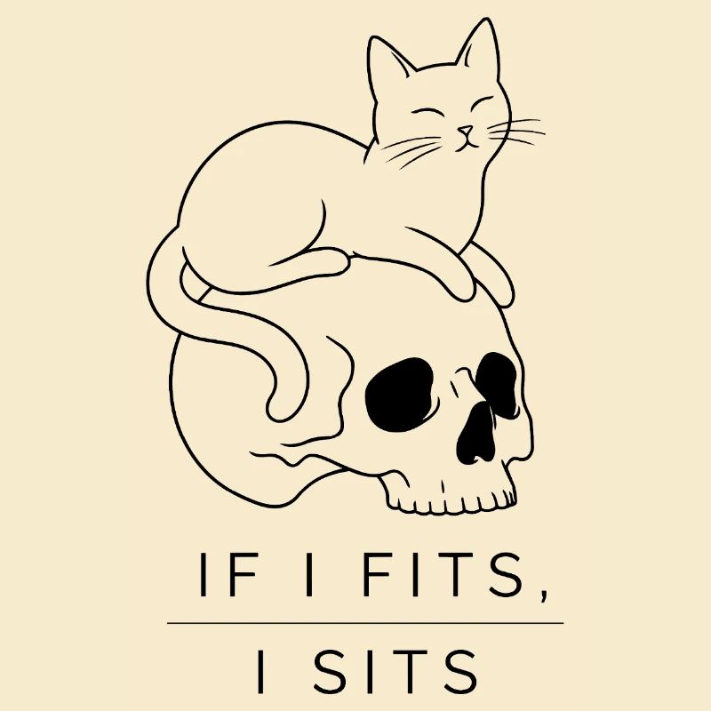 Chat dans un crâne : design de tatouage à l’ancienne